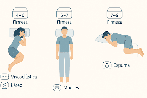 Posturas para dormir y sus necesidades de colchón